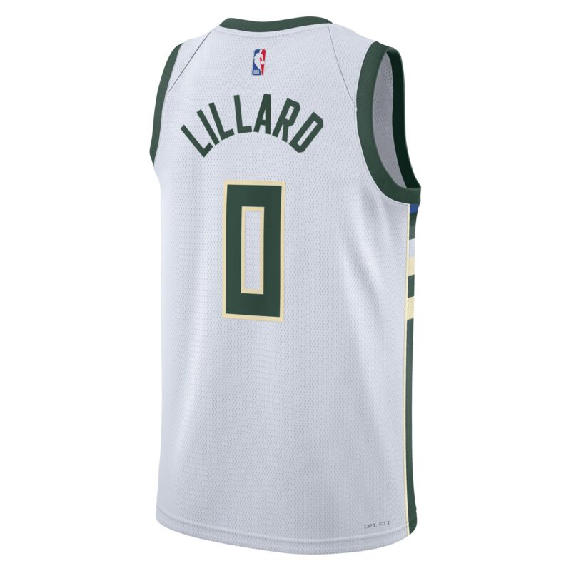 Damian Lillard Milwaukee Bucks Unisex Fear The Deer Swingman Player Jersey - Association Edition - White - Image 3
