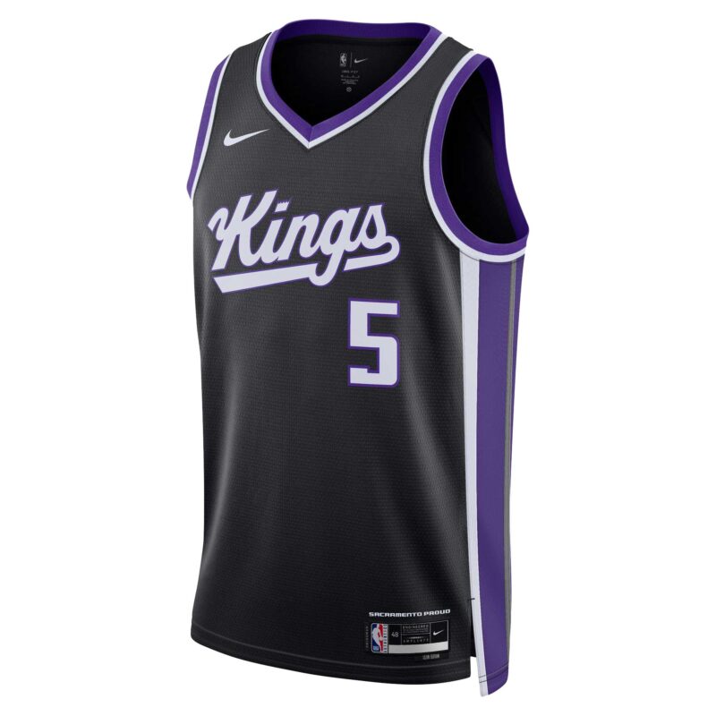 De'Aaron Fox Sacramento Kings Unisex Swingman Jersey - Icon Edition - Black - Image 2