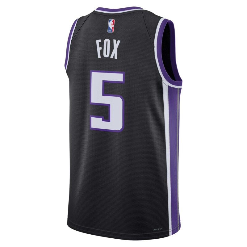 De'Aaron Fox Sacramento Kings Unisex Swingman Jersey - Icon Edition - Black - Image 3