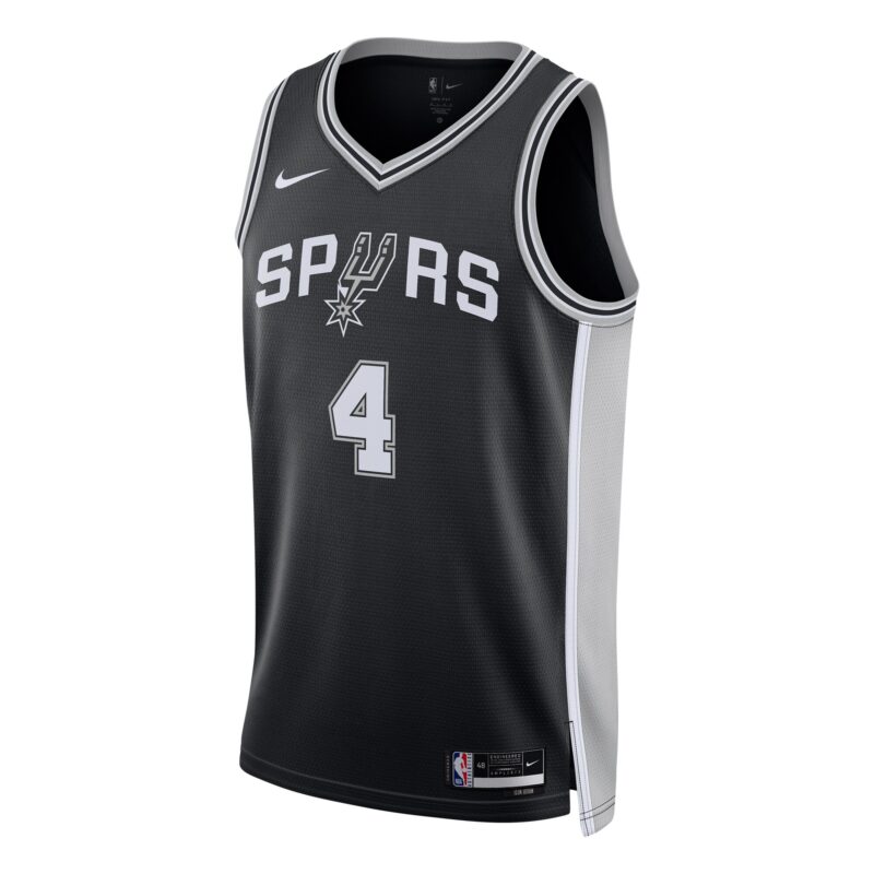 De'Aaron Fox San Antonio Spurs Unisex Swingman Player Jersey - Icon Edition - Black - Image 2