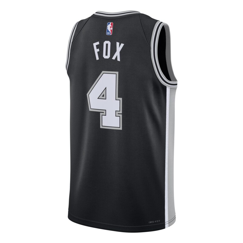 De'Aaron Fox San Antonio Spurs Unisex Swingman Player Jersey - Icon Edition - Black - Image 3