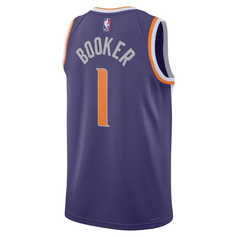 Devin Booker Phoenix Suns Unisex Swingman Jersey - Icon Edition - Purple - Image 3