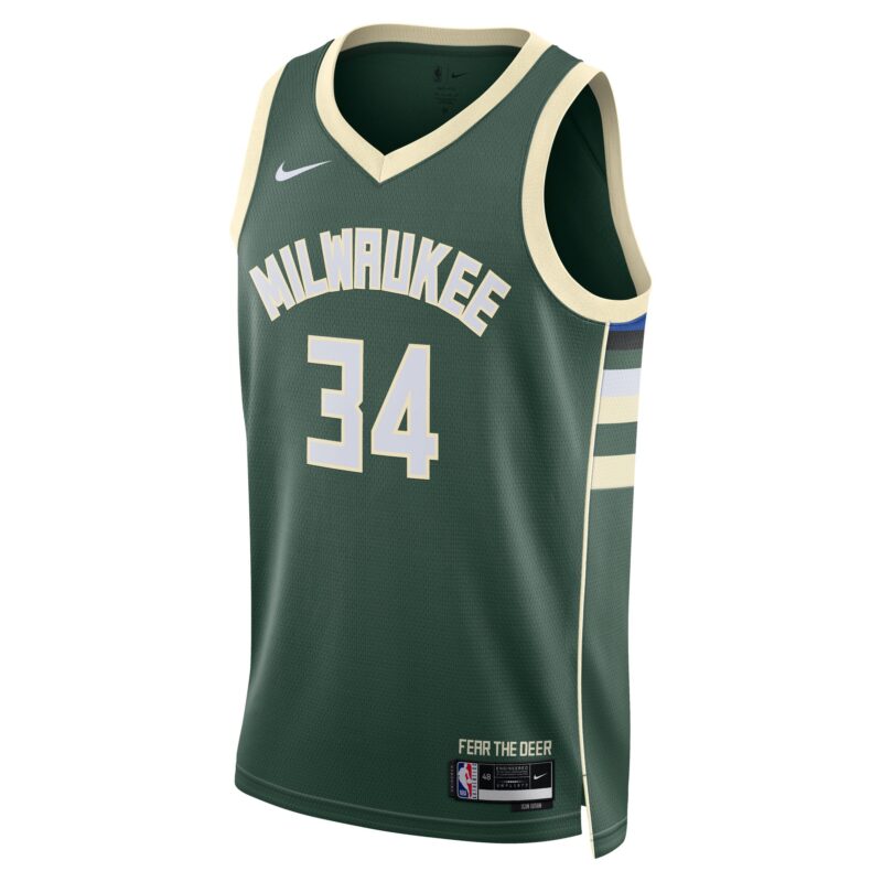 Giannis Antetokounmpo Milwaukee Bucks Unisex Swingman Jersey - Icon Edition - Hunter Green - Image 2