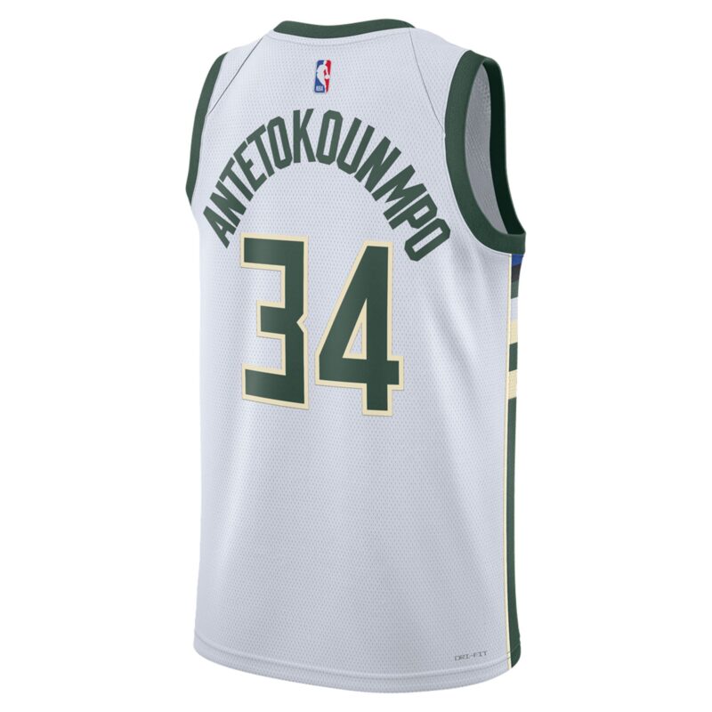 Giannis Antetokounmpo Milwaukee Bucks Unisex Swingman Jersey - Association Edition - White - Image 3