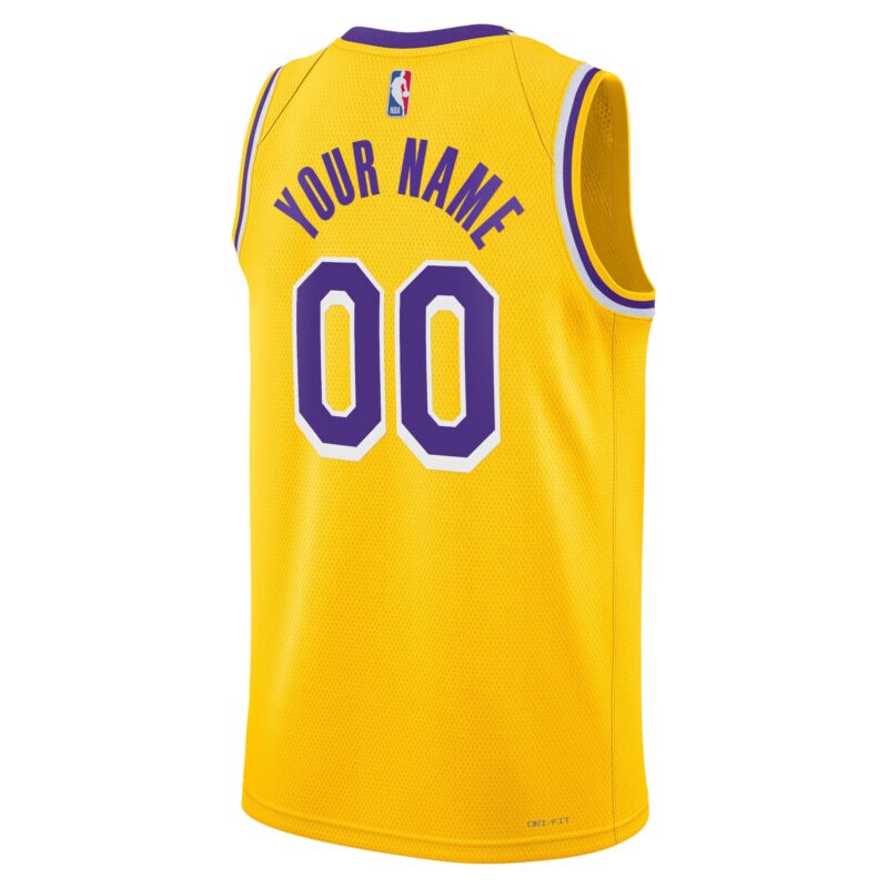 Los Angeles Lakers Unisex Swingman Custom Jersey Gold - Icon Edition - Image 3
