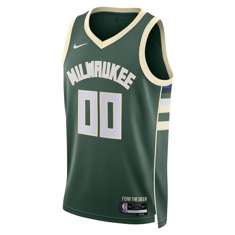 Milwaukee Bucks Unisex Swingman Custom Jersey Hunter Green - Icon Edition - Image 2