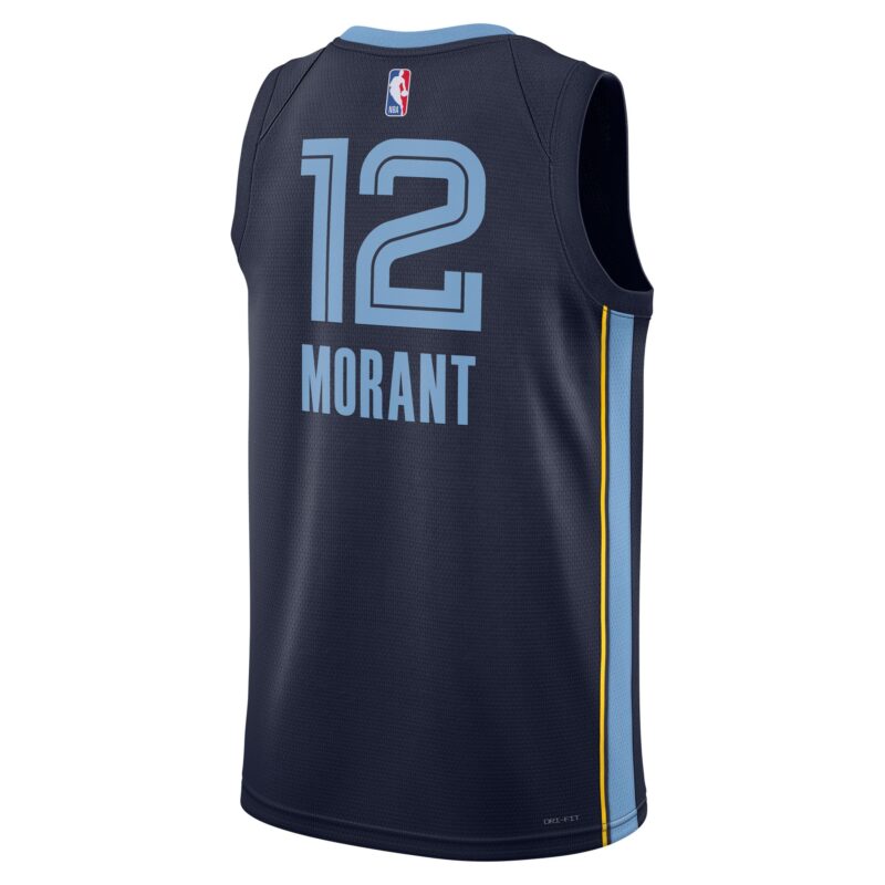 Ja Morant Memphis Grizzlies Unisex Swingman Jersey - Icon Edition - Navy - Image 3
