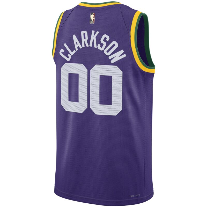 Clarkson Utah Jazz Unisex Swingman Jersey - Classic Edition - Purple - Image 3