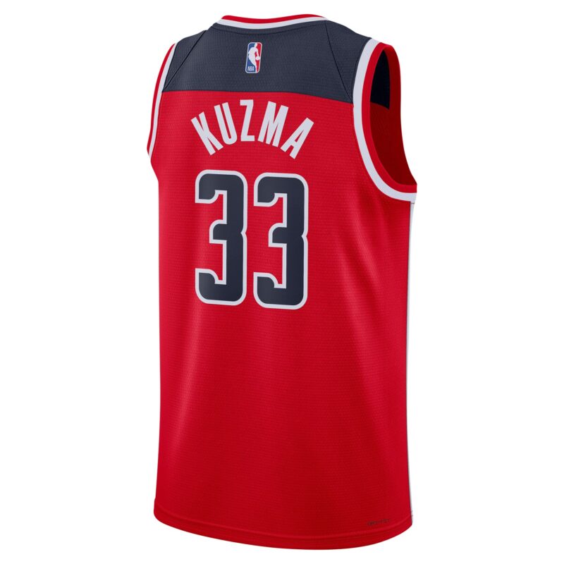 Kyle Kuzma Washington Wizards Unisex Swingman Jersey - Icon Edition - Red - Image 3