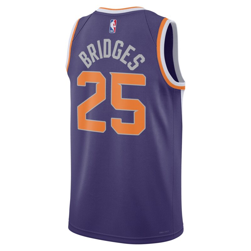 Mikal Bridges Phoenix Suns Unisex Swingman Jersey - Icon Edition - Purple - Image 3