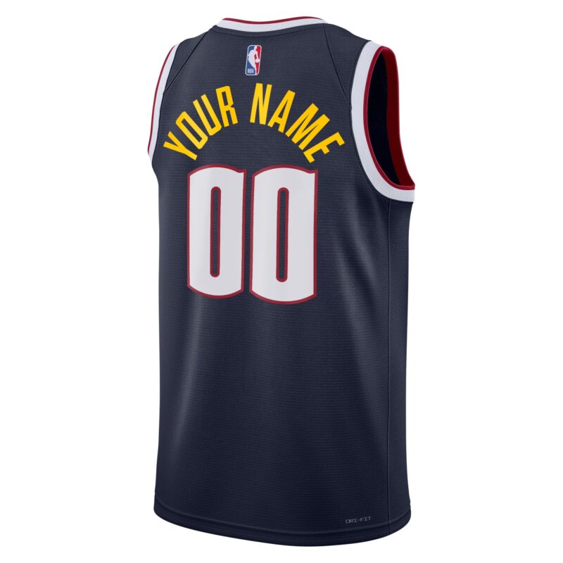 Denver Nuggets Unisex Swingman Custom Jersey Navy - Icon Edition - Image 3