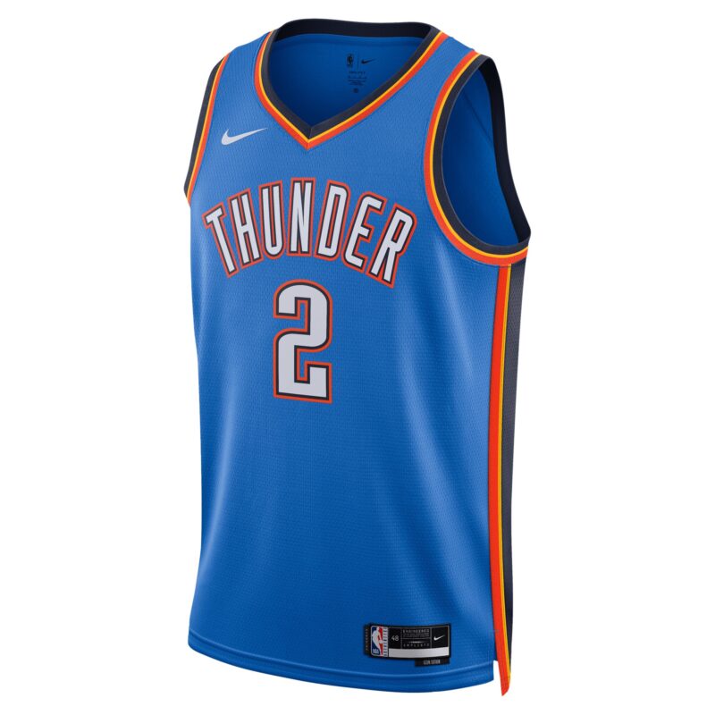 Shai Gilgeous-Alexander Oklahoma City Thunder Unisex Badge Swingman Jersey - Icon Edition - Blue - Image 2