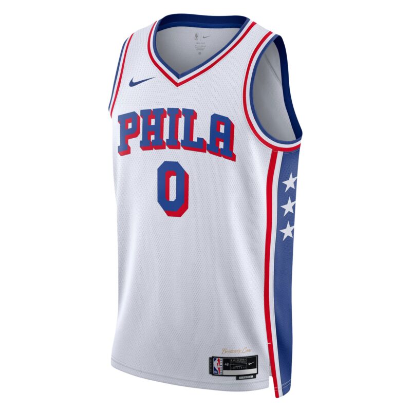 Tyrese Maxey Philadelphia 76ers Unisex Swingman Jersey - Association Edition - White - Image 2