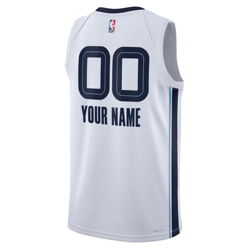 Memphis Grizzlies Unisex Custom Swingman Badge Jersey - Association Edition - White - Image 3