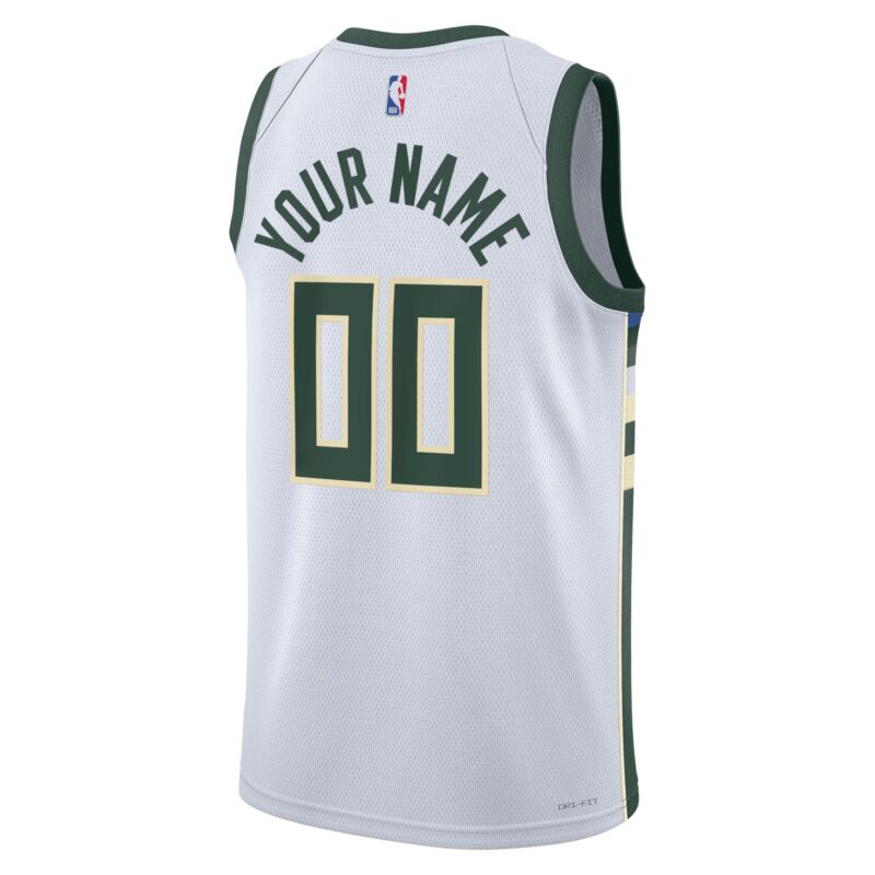 Milwaukee Bucks Unisex Swingman Custom Jersey White - Association Edition - Image 3