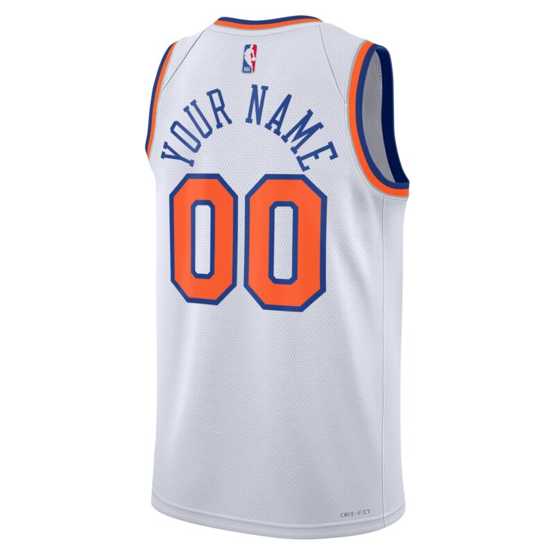 New York Knicks Unisex Swingman Custom Jersey White - Association Edition - Image 3