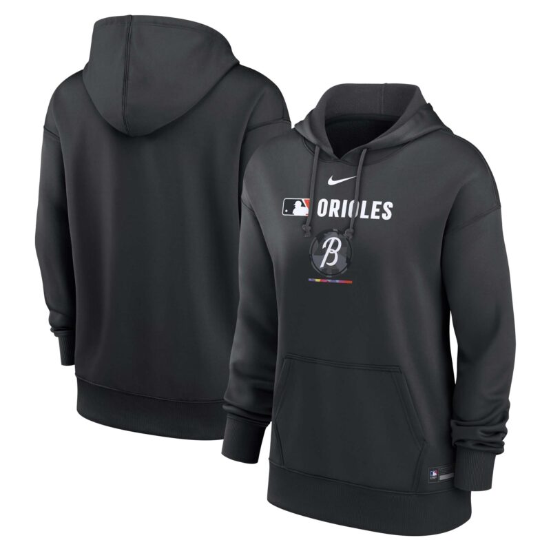 Baltimore Orioles Women's Collection City Connect Performance Pullover Hoodie - Black