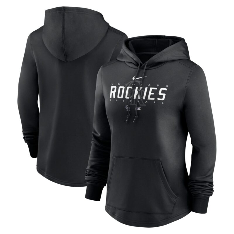 Colorado Rockies Women's Collection Pregame Performance Pullover Hoodie - Black