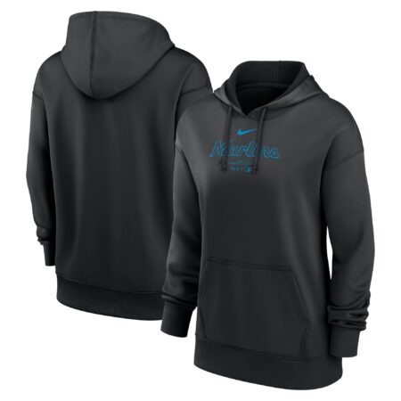 Miami Marlins Women's Collection Performance Pullover Hoodie - Black