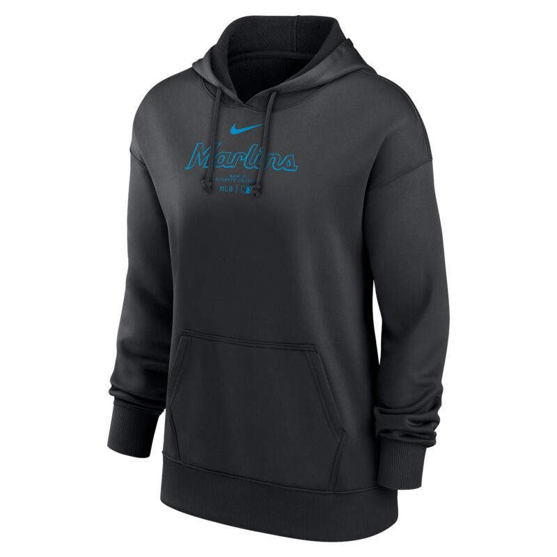 Miami Marlins Women's Collection Performance Pullover Hoodie - Black - Image 2
