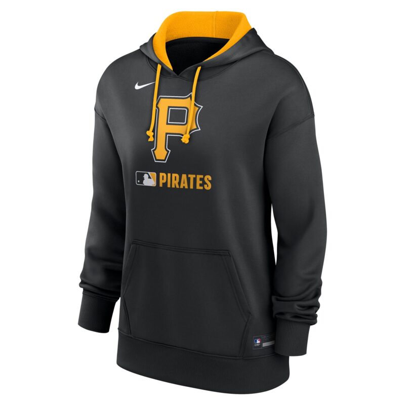 Pittsburgh Pirates Women's Collection Performance Pullover Hoodie - Black - Image 2