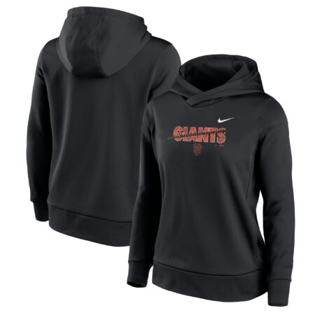 San Francisco Giants Women's Club Angle Performance Pullover Hoodie - Black
