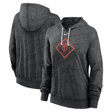 San Francisco Giants Women's Diamond Icon Gym Vintage Lightweight Hooded Top - Black