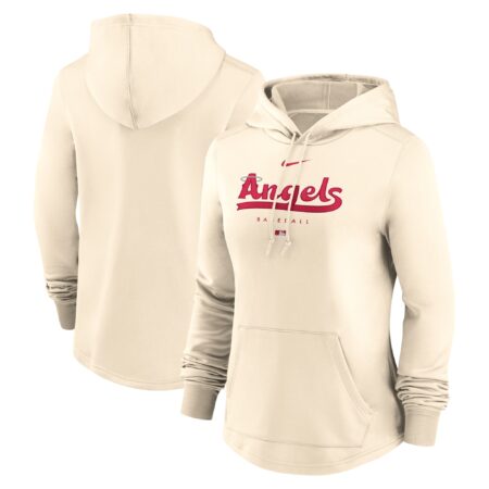 Los Angeles Angels Women's City Connect Pregame Performance Pullover Hoodie - Cream