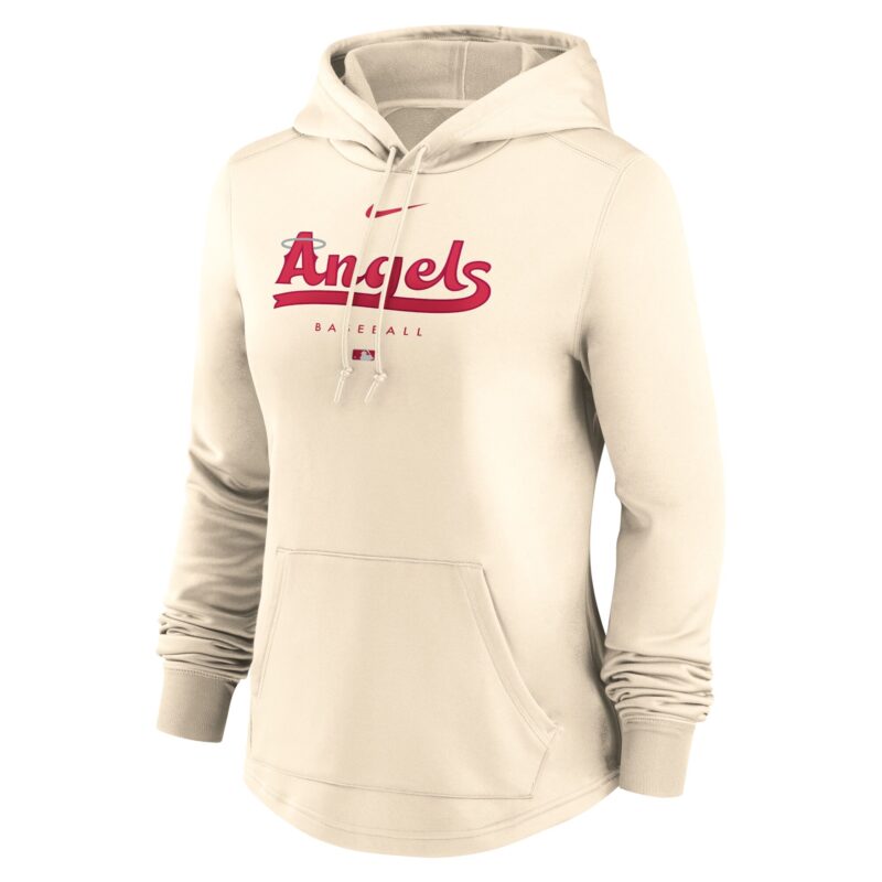 Los Angeles Angels Women's City Connect Pregame Performance Pullover Hoodie - Cream - Image 2