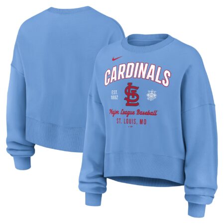 St. Louis Cardinals Women's Oversized High Hip Pullover Sweatshirt - Light Blue