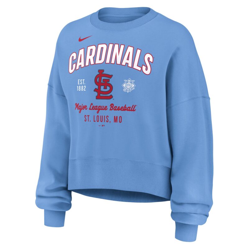 St. Louis Cardinals Women's Oversized High Hip Pullover Sweatshirt - Light Blue - Image 2
