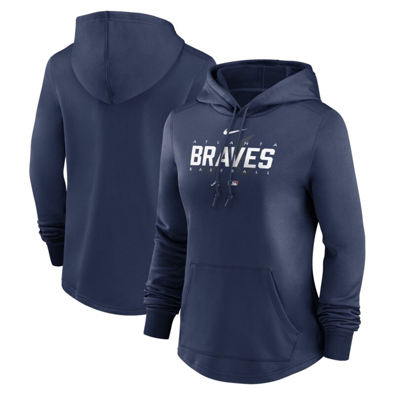 Atlanta Braves Women's Collection Pregame Performance Pullover Hoodie - Navy