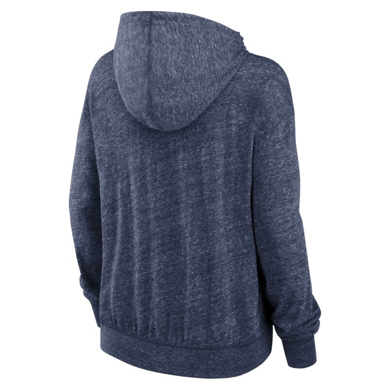Atlanta Braves Women's Diamond Icon Gym Vintage Lightweight Hooded Top - Navy - Image 3