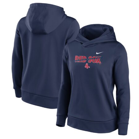 Boston Red Sox Women's Club Angle Performance Pullover Hoodie - Navy