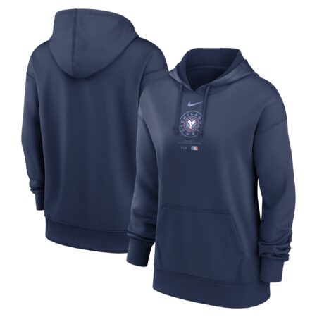 Chicago Cubs Women's City Connect Practice Performance Pullover Hoodie - Navy