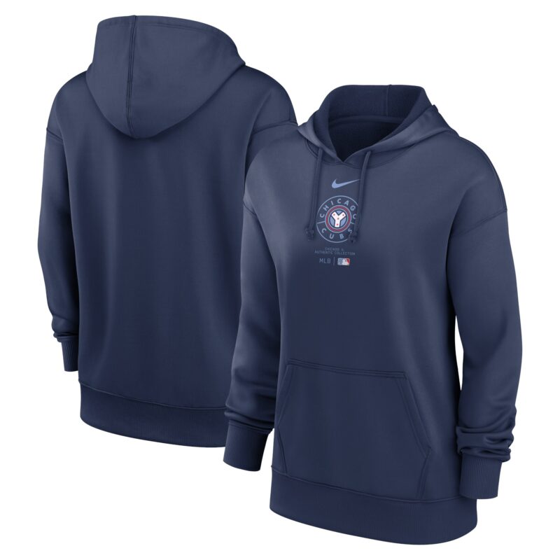 Chicago Cubs Women's City Connect Practice Performance Pullover Hoodie - Navy