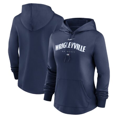 Chicago Cubs Women's City Connect Pregame Performance Pullover Hoodie - Navy