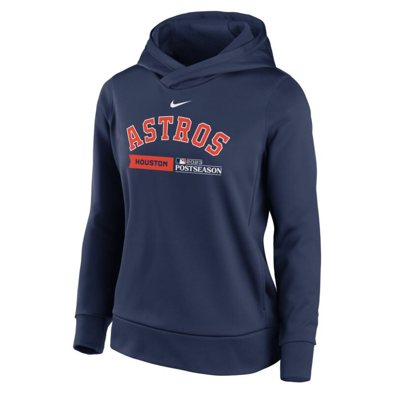 Houston Astros Women's 2023 Postseason Collection Dugout Fleece Pullover Hoodie - Navy - Image 2