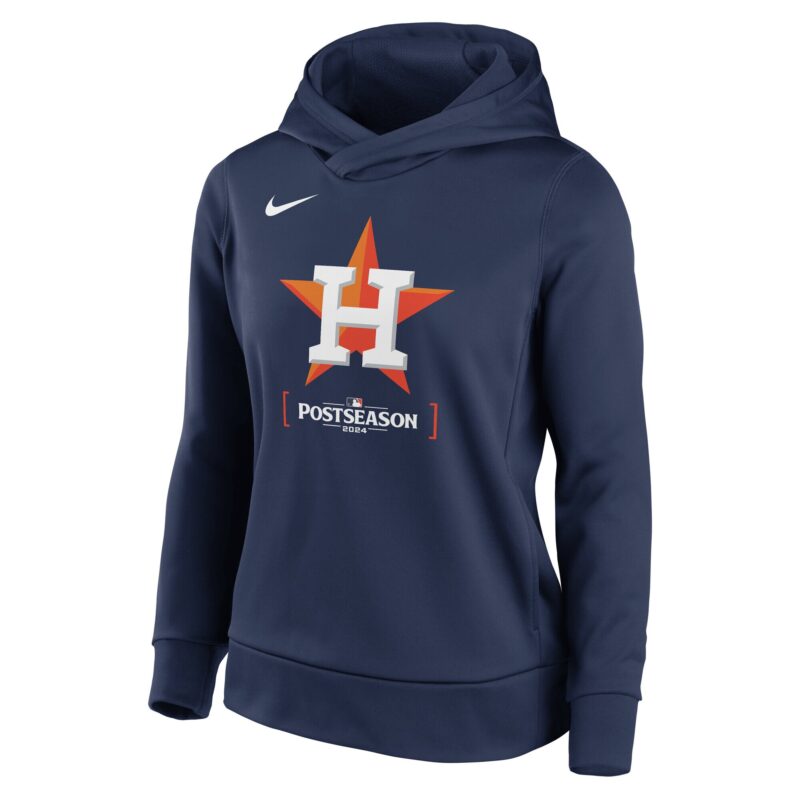 Houston Astros Women's 2024 Baseball Postseason Collection Therma Pullover Hoodie - Navy - Image 2