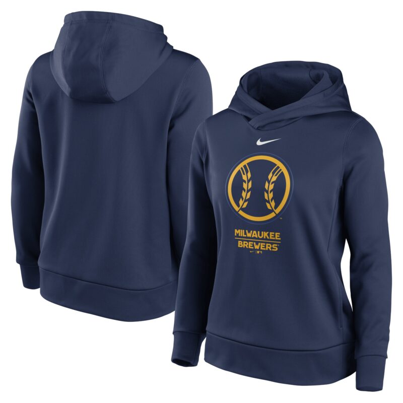 Milwaukee Brewers Women's Alternate Logo Performance Pullover Hoodie - Navy
