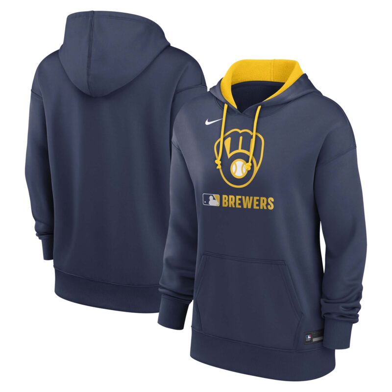 Milwaukee Brewers Women's Collection Performance Pullover Hoodie - Navy