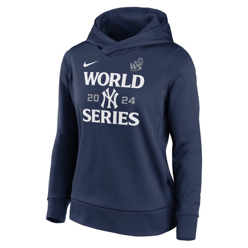 New York Yankees Women's 2024 World Series Collection Therma Pullover Hoodie – Navy - Image 2