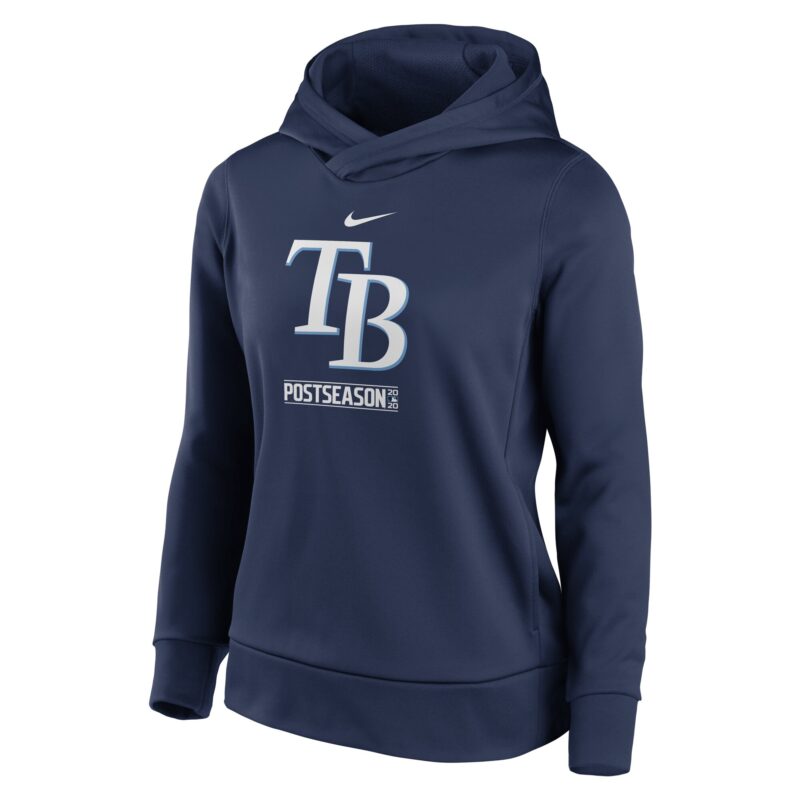 Tampa Bay Rays Women's 2020 Postseason Collection Pullover Hoodie Navy - Image 2