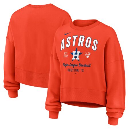 Houston Astros Women's Oversized High Hip Pullover Sweatshirt - Orange