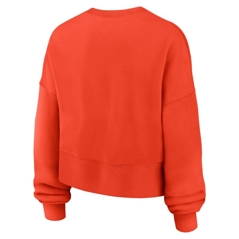 Houston Astros Women's Oversized High Hip Pullover Sweatshirt - Orange - Image 3