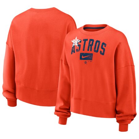 Houston Astros Women's Oversized Pullover Sweatshirt - Orange