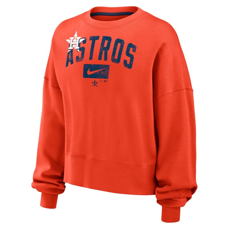 Houston Astros Women's Oversized Pullover Sweatshirt - Orange - Image 2