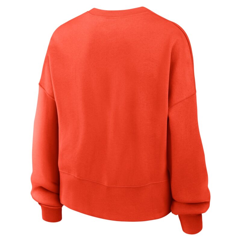 Houston Astros Women's Oversized Pullover Sweatshirt - Orange - Image 3