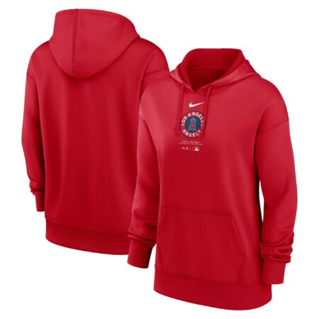 Los Angeles Angels Women's City Connect Practice Performance Pullover Hoodie - Red