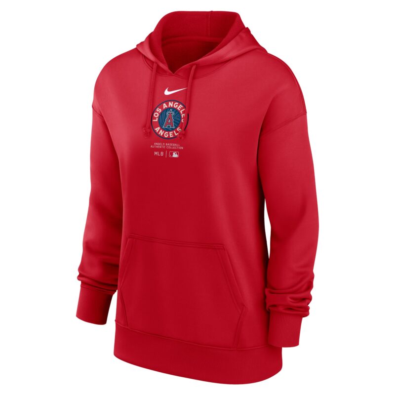 Los Angeles Angels Women's City Connect Practice Performance Pullover Hoodie - Red - Image 2
